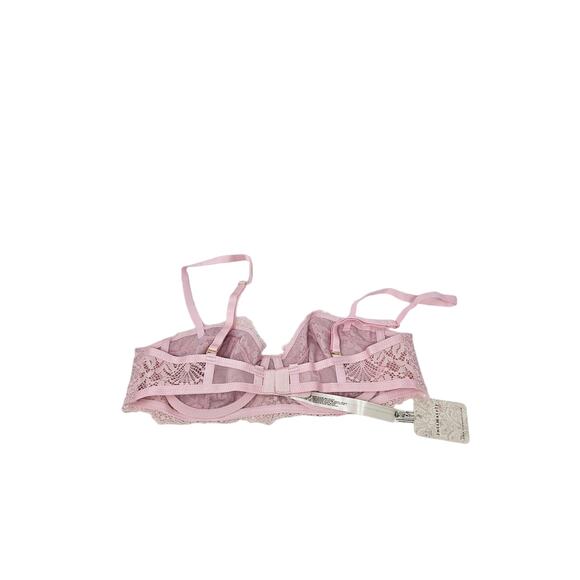 NEW HAH by Free People 34B Dusty Rose Hook Up Lace Underwire Demi Bra Romantic - Picture 3 of 3